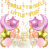 Twinkle Twinkle Little Star Decorations, Baby Shower or Birthday Party, Moon and Star Balloons, Pink and Gold
