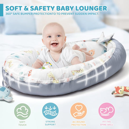 7-in-1 Tummy 0-3-6-9-12-18 Baby Play Mat, Infant Gym Mat for Sensory and Motor Development, Washable & Portable Newborn