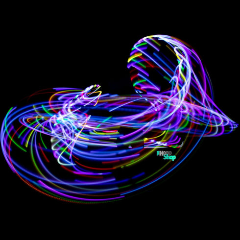 Light Up LED Hula Hoop, Hand Crafted in Michigan with Beautiful Auto Strobing Rainbow Lights