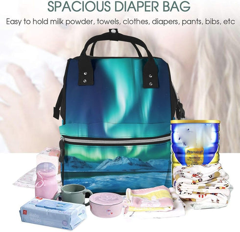 KHIRY Backpack Mummy Backpack Diaper Bag Nappy Baby Bag Ocean Animal Manatee Multifunction Changing Bags for Travel