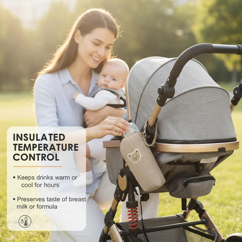 TusaMer Insulated Baby Bottle Bag Portable Baby Bottle Carrier for Stroller Travel and Daycare Insulated Bag Temp