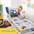 Set Set Everyday Kids Toddler Fitted Sheet and Pillowcase -Under Construction- Soft Breathable Microfiber Toddler Sheet