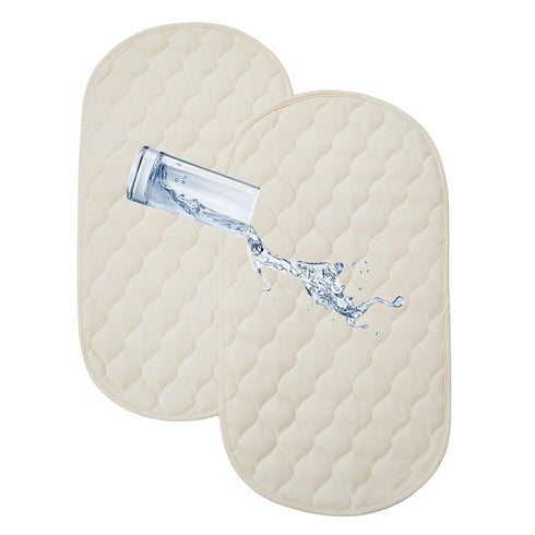 TL Care 2 Pack Waterproof Quilted Playard Changing Table Protector Pads, Organic Cotton Top Layer, 23" x 12"