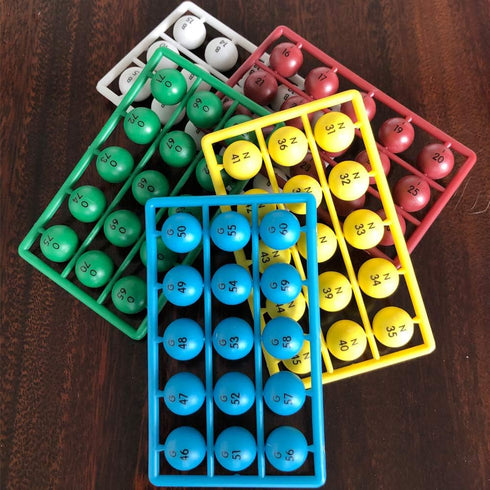 Yuanhe Deluxe Bingo Games Set - Metal Cage with Calling Board, 50 Bingo Cards, 300 Colorful Chips, 75 Colored Balls