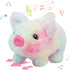 Hopearl Interactive Crawling Piglet Toy - Walking Piggy Electronic Plush with Oink, Twitch Nose, Wag Tail for Toddlers,