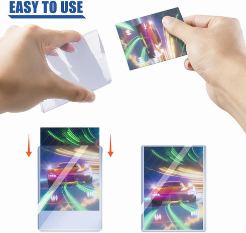 NESSDOVE 1000 (500 500 PCS Toploaders and Panny Sleeves - Premium Hard Plastic Card Protectors, Trading Card