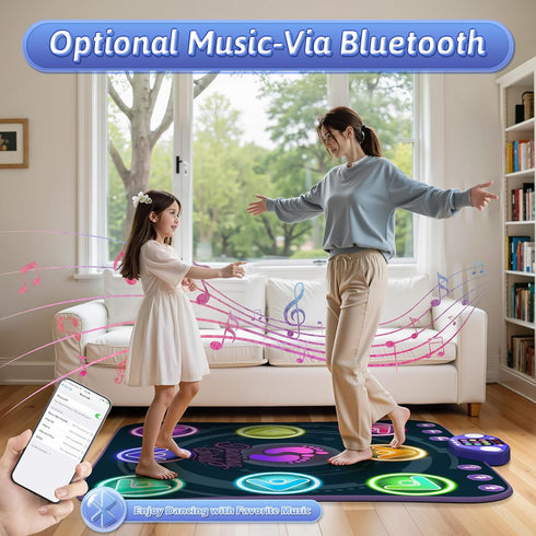 3-12 5 3 4 5 6 7 8 9 10+ WAYKEE Dance Mat Toys for Year Old Girls, Electronic Dance Pad with Light-up LED Wireless