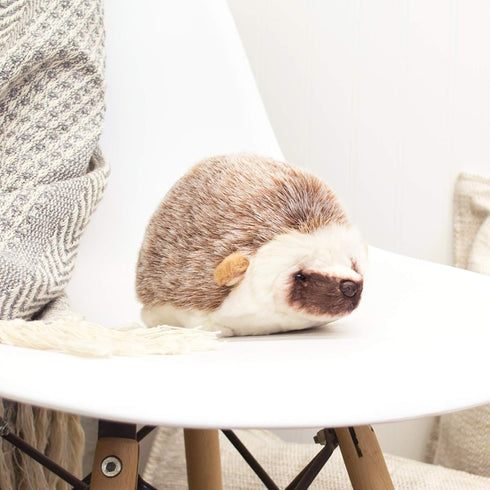 DEMDACO Huddled Small Hedgehog - Wispy Chestnut Children's Plush Stuffed Animal
