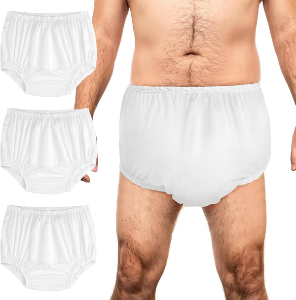 Velmitten 3 Pcs Cloth Diaper Covers for Adult Incontinence Cover Noiseless Leak-Protection Underwear