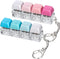 DEARIDAP 2 PCS Keyboard Fidget Toy, 4-in-1 Keyboard Button Clicker Keychain, Push Bubble