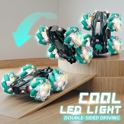 1:16 15 4WD 2.4GHz Highspeed Scale KM/H Gesture Sensing RC Stunt Car Toddler Toy, RC Car with LED Lights, Gesture