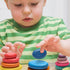 OESSUF 16PCs Stacking Rocks Wooden Blocks, Balancing Stacking Stones for Toddler Rainbow Pebbles Sorting Toys