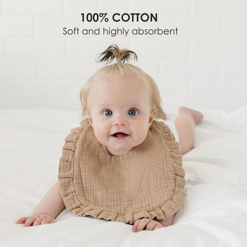 Baby Muslin Bibs Bandana Drool Bibs for Unisex, Soft and Absorbent Cotton Teething Drooling Bib for Newborn Toddler