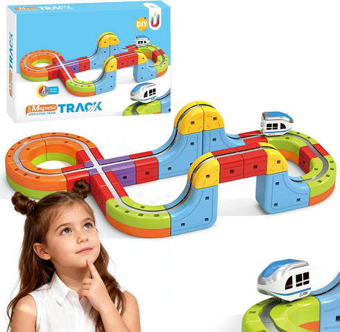YESHIN Electric Train Set with 3D Flexible Track for Kids Ages 3