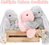 MaoGoLan 4Pcs Giant Bunny Stuffed Animal with 3 Babies Inside, 24" Pink Easter Bunny Plush Toys