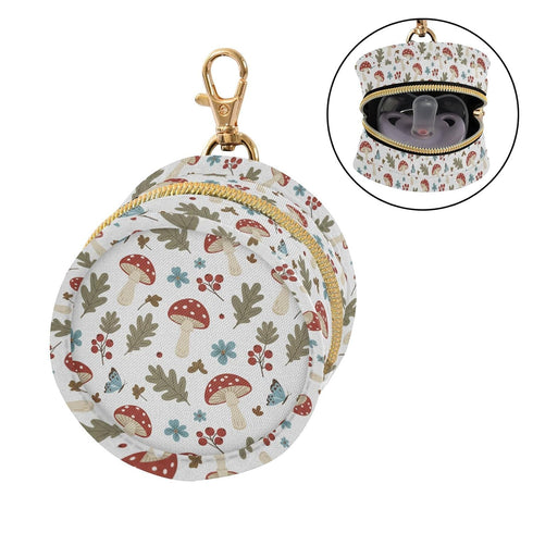 Sinestour Mushrooms Butterfly Leaves White Print Pacifier Holder Case for Diaper Bag Portable Travel Pacifier Storage