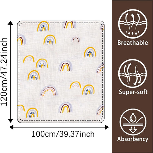 Kvoike 39 39 Inches Muslin Swaddle Blankets for Newborn, Baby Blankets for Boys Girls, Large X Breathable Soft Blanket