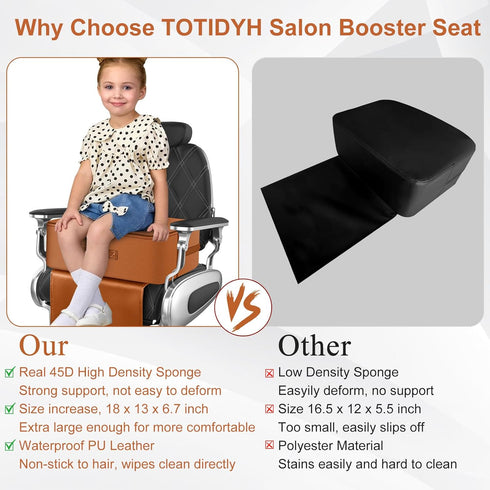 18 13 6.7in Salon Booster Seat for Kids Hair Cutting, x x Children Salon Chair Cushion for Hair Stylist, Barber Booster