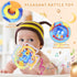 Orzbow Sensory Teething Toys for Babies - Montessori Toys 3-18 Months, Silicone Rattle Relief Chew Toys, BPA Free, Blue