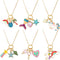 Hicarer 6 Pieces Unicorn Necklaces and Mermaid Necklace, Cute Rainbow Heart Crown for Christmas Party Favors
