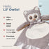 Bearington Collection Owl Plush Stuffed Animal Security Blanket Lovey - 15 in Gray Satin Trim for Newborns & Infants