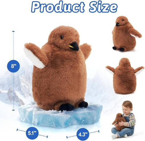 OUOZZZ 8" Penguin Plush Stuffed Animal - Mini King Penguin Chick Baby Toy - Soft & Realistic, Travel-Friendly