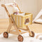 ROBUD Baby Push Walker Doll Stroller, Wooden Shopping Cart for Girls Boys, Adjustable Height Walker for Kids