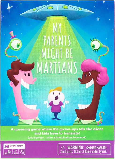 Exploding Kittens My Parents Might be Martians - Strategic Card Game with Timer and Megaphone included - Illustrated