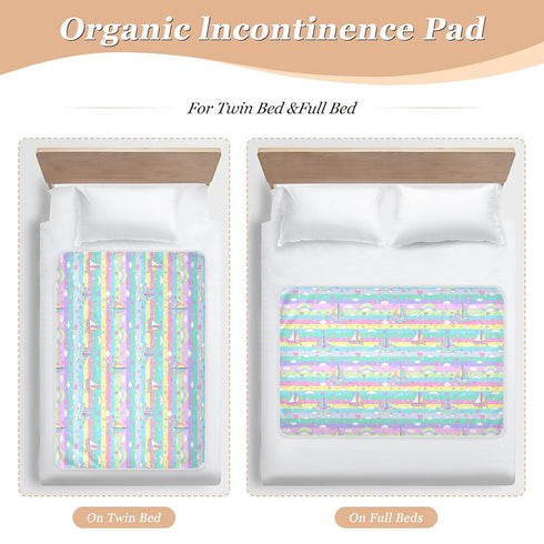 siphylline Sailboat 52" 34" Island Cartoon Extra Large Resuable Changing Pad Covers Soft Absorbent Bed Pad Portable Pee
