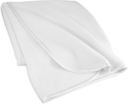 2-Piece (30" 30") Cozy, American Baby Company Fleece Blanket x with Silk-Like Satin Trim, Soft, Warm & Blue and White