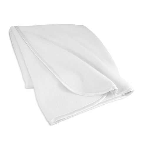 TL Care Fleece Blanket with Silk-Like Satin Trim, 30" x 30", White, Soft & Cozy for Baby Carrier