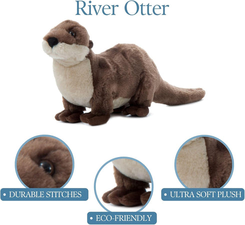 The Petting Zoo River Otter Stuffed Animal - 18 Inches Plush Toy, Gifts for Kids, Wild Onez Zoo Animals