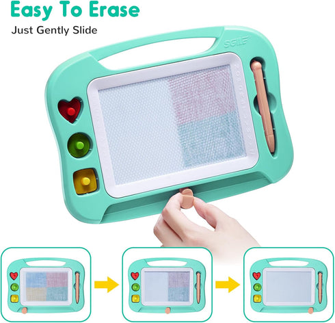 SGILE Magnetic Drawing Board for Kids - Colorful Erasable Doodle Board with Magnet Pen, Educational Learning Toy