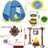 MITCIEN Kids Play Tent with Campfire, Oil Lantern with Sound, Cut Up Fruits, Marshmallow, Pretend Camping Toys for 3-6+