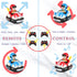 TAGGIVAN (2 Set) 2-Player 38, Remote Control Bumper Cars Toy Cars Rechargeable RC Ejector Vehicles with Music & Lights