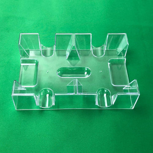 Yuanhe Clear 2 Deck Canasta Playing Card Tray - No Swivel Base for Easy Card Access