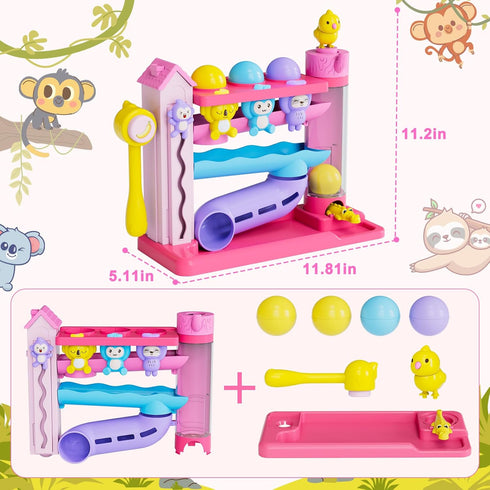 VOILBTOY 1-2 12-18 1-3,Birthday 1+ Musical Toy for Year Old Girls,Educational Baby Toys Months,Ball Drop Toy