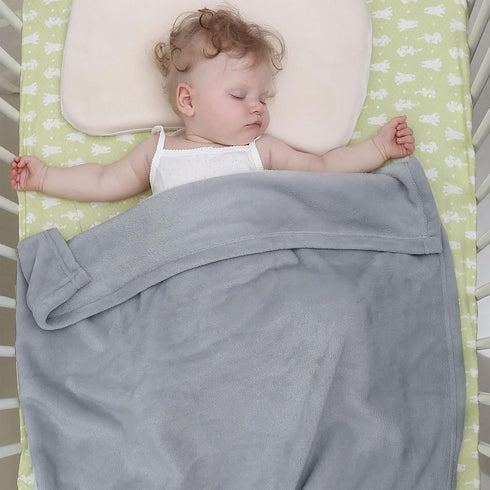 KMUSET Kids Blanket for Boys Girls, 30x40 inches, Soft Cozy Fuzzy Swaddle Throw Blanket for Crib Stroller, Grey