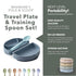 Set Miniware Fold & Scoop Baby Feeding - Silicone Travel Baby Plate With Suction & Baby Spoon - Compact, Portable