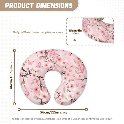 Hechitok Butterfly Cherry Blossom Nursing Pillow Cover Breast Feeding Pillow Support Positioner Lounger Slipcover
