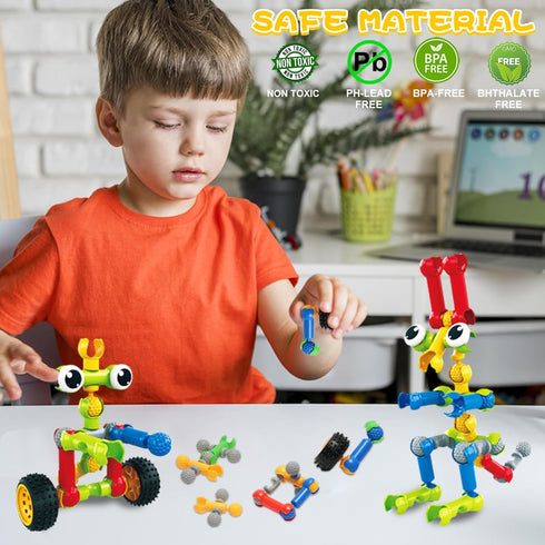 Afomida 156 Set Playset 3+ (2) PCS Creative Building Blocks Building Toy - Featuring Storage, Includes Dinosaur, Robot