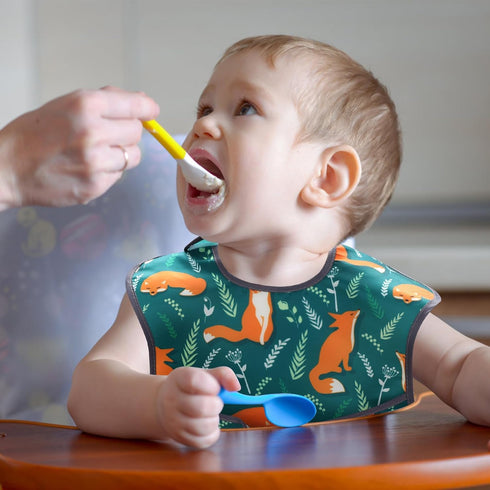 Accmor Waterproof Baby Feeding Bibs - Mess Proof Apron Smock for Toddlers