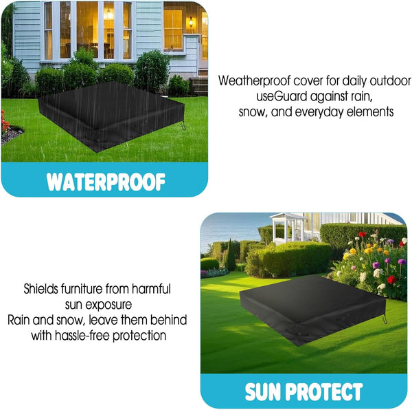 Covers,500D 96" 96" Sandbox Cover,Waterproof Square Sand Box Heavy Duty Outdoor Coveri Fits Sand Boxes with Lid,Wooden