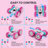 2.4 360 6 7 8 9 10 11 12 QUNREDA RC Cars, Pink Remote Control Car for Girls, GHZ Double Sided RC Stunt Car Rotating