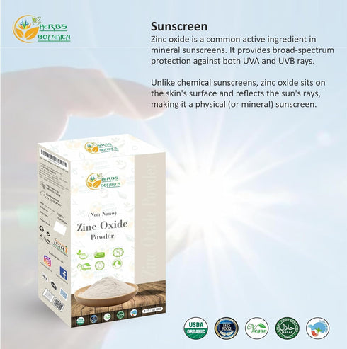 8 oz 227 Herbs Botanica Zinc Oxide Powder Non-Nano, Pharmaceutical Grade for Skin Protection, Healing, Baby Diaper Rash