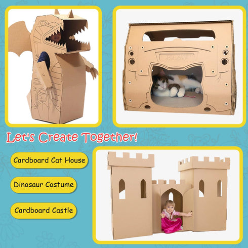 Cardboard Construction Tool Kit, 422 Pieces Educational Toys for At-Home Play and Classroom Learning