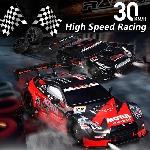 KAIMIO 1:16 4WD 30+KM/H Kids(8103-Red) RC Drift Car Full Proportional High Speed RC Car RTR with LED Lights