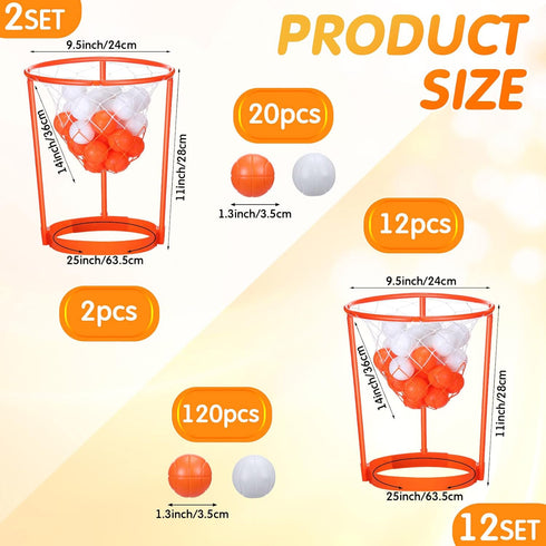 Libima 12 Pcs Head Hoop Basketball Party Game Set for Kids and Adults, Portable Adjustable Headband with Balls