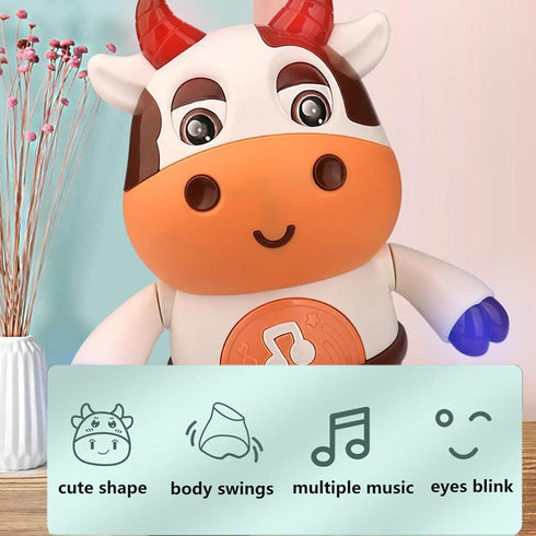 Zhenfala Dancing Cow Toy for Babies - Electric Musical Plush Cow with Fun Songs & Moves, Interactive Baby Toy for Baby