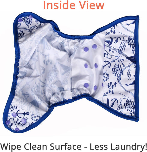 OsoCozy One Size Cloth Diaper Covers for Baby Boys & Girls, Adjustable Snap Fit, 8-35 Pounds, Use with Prefold or